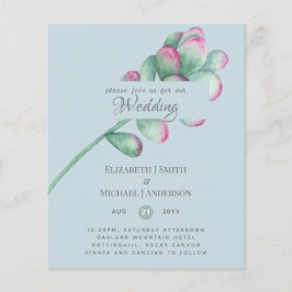 Lámina Suculentas Rosa Rubor Verde Menta Boda Presupuesto