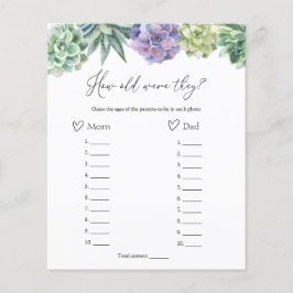 Lámina Suculento Cuán Viejos Eran Los Padres Juego