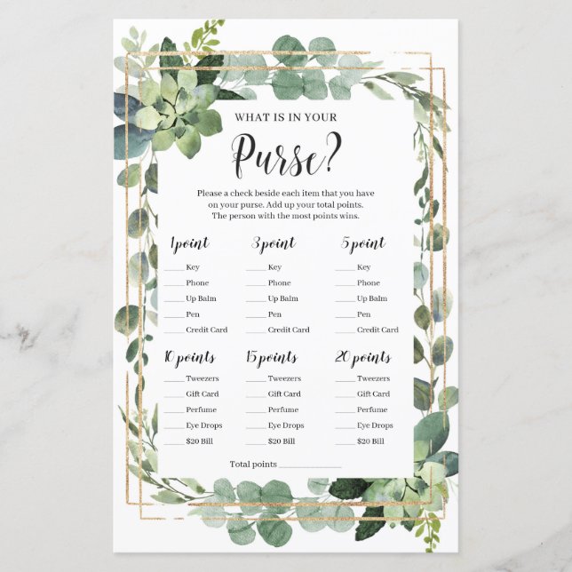 Lámina Suculento rustico qué hay en tu juego de bebé (Anverso)