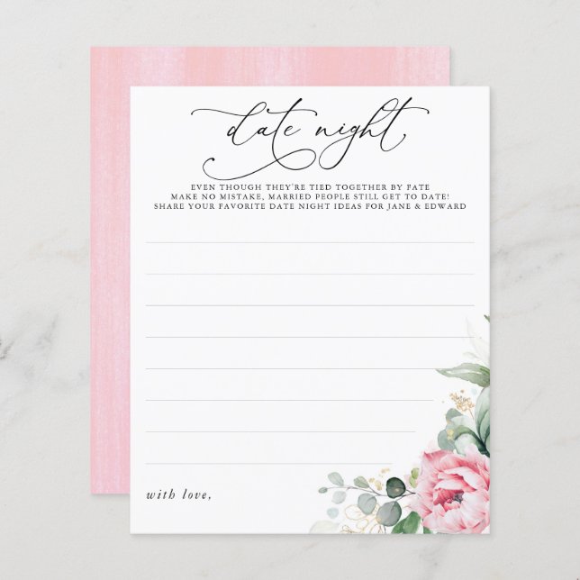 Lámina Suculentos Verdor Pink Floral Date Ideas Nocturno (Anverso / Reverso)