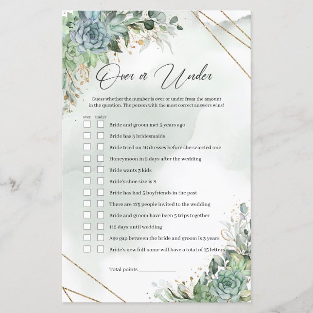 Lámina Sucultores verdes eucalipto sobre o bajo juego (Anverso)