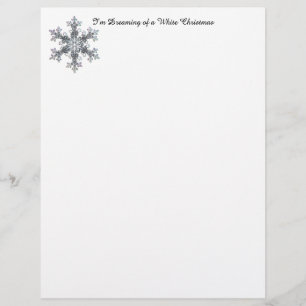 Lámina Sueño con un Navidad blanco - Flake de nieve