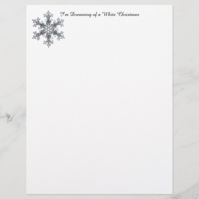 Lámina Sueño con un Navidad blanco - Flake de nieve (Anverso)