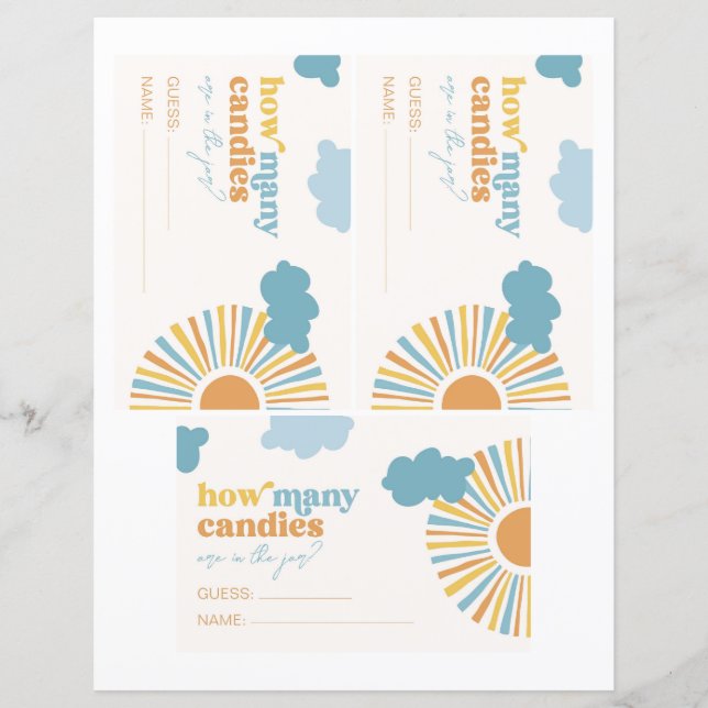 Lámina Sun Adivinan Cuántas Cartas De Candies (Anverso)