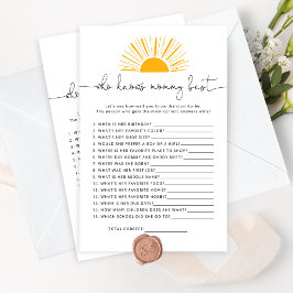 Lámina Sun Who conoce a mamá mejor juego de ducha bebé