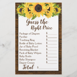 Lámina Sunflower 2 juegos de ducha Adivinar Precio y Comi