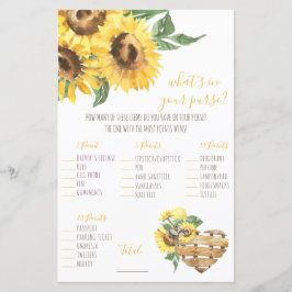 Lámina Sunflower acuarela ¿Qué hay en tu bolso? Juego