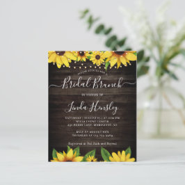 Lámina Sunflower Barn Wood String enciende Bridal Brunch