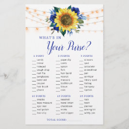 Lámina Sunflower Blue Lights Purse Bridal Shower Game