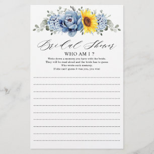 Lámina Sunflower Dusty Blue Slate Peony Quién Soy Yo Jueg