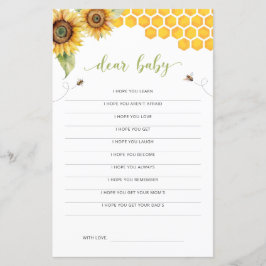 Lámina Sunflower Honey Bee Baby Shower