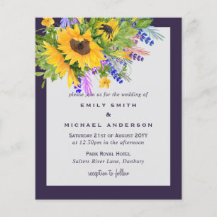 Lámina Sunflower Lavender F;Boda oral Amarillo morado