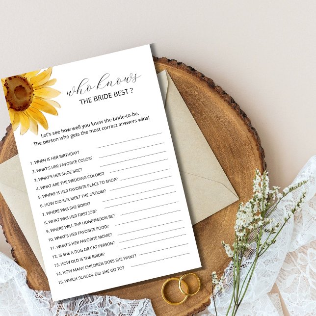 Lámina Sunflower Quien conoce el mejor juego de novias (Subido por el creador)