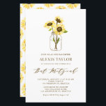 Lámina Sunflowers amarillos en Jar Bat Mitzvah Invitación<br><div class="desc">Invite a su familia y amigos a su evento con esta invitación de mitzvah de murciélago personalizable. Cuenta con girasoles amarillos en un frasco de albañil. Personalice agregando sus detalles. Esta invitación al mitzvah de murciélago de girasol es perfecta para cualquier tema o temporada.</div>