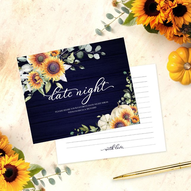 Lámina Sunflowers Fall Bridal Shower Date Cards Night Car (Subido por el creador)