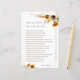 Lámina Sunflowers qué tan bien conoces el juego de novias