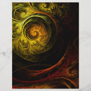 Lámina Sunrise Floral Red Abstract Art Letterhead