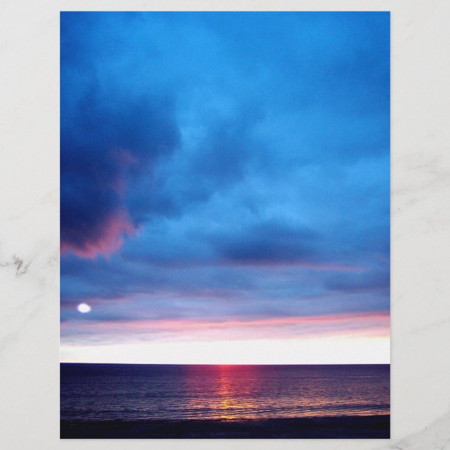 Lámina Sunset azul escénico (Anverso)