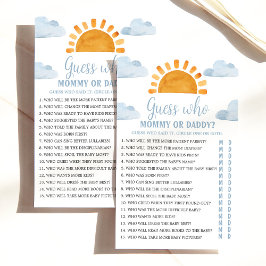 Lámina Sunshine "Adivina quién." Juego Baby Shower