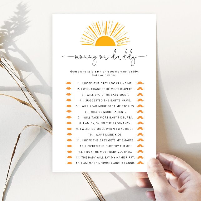 Lámina Sunshine adivina quién lo dijo, mamá o papá juego (Subido por el creador)