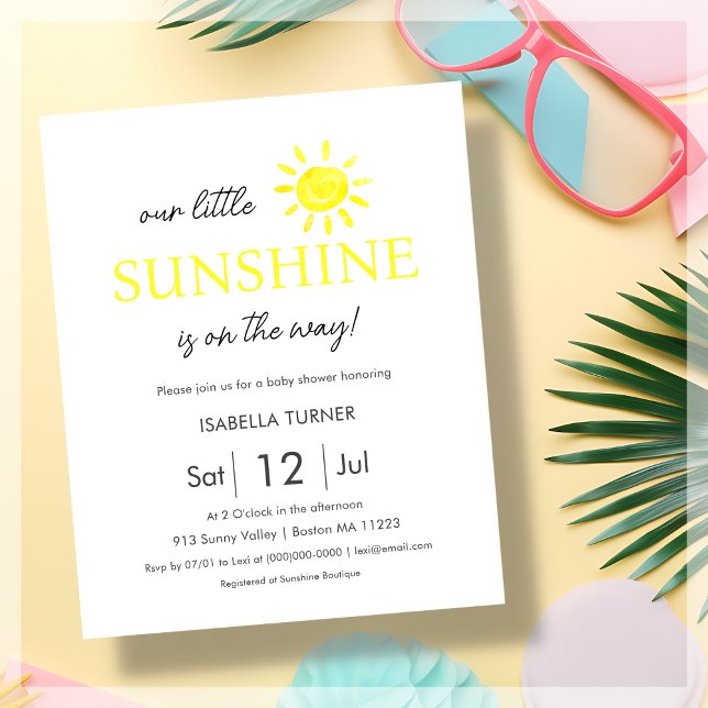 Lámina Sunshine amarillo | Invitación de verano a Baby Sh (Subido por el creador)