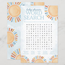 Lámina Sunshine Baby Shower Word Search Game