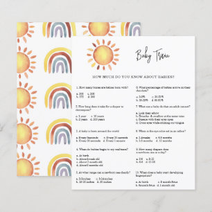 Lámina Sunshine Baby Trivia   Juego Baby Shower