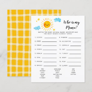 Lámina Sunshine Quién es mi mamá juego de Baby Shower