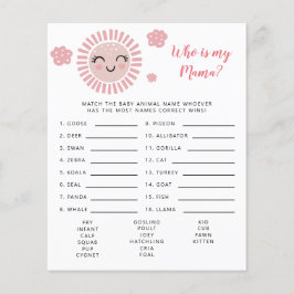 Lámina Sunshine rosa que es el juego de Baby Shower de mi