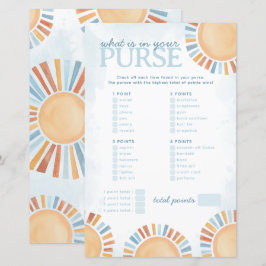 Lámina Sunshine What's in Your Purse Baby Shower Game