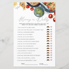 Lámina Surcolor Italiano Juego de Baby Shower Adivina Qui