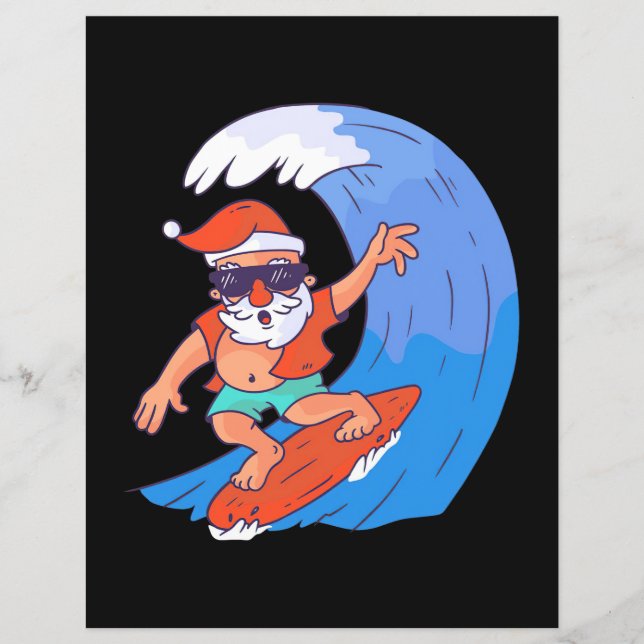 Lámina Surfing Santa (Anverso)