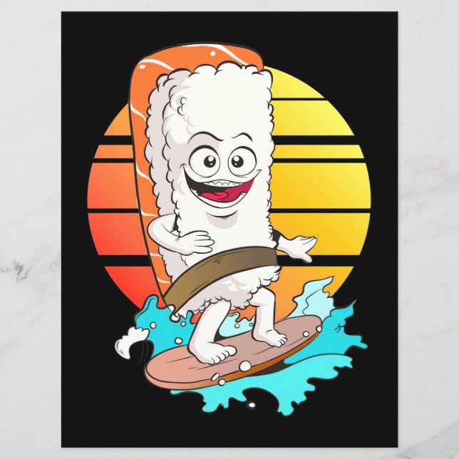 Lámina Surfing Sushi (Anverso)