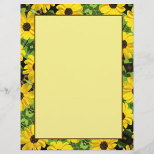 Lámina Susan Floral de ojos negros 8,5 x 11 Estacionaria