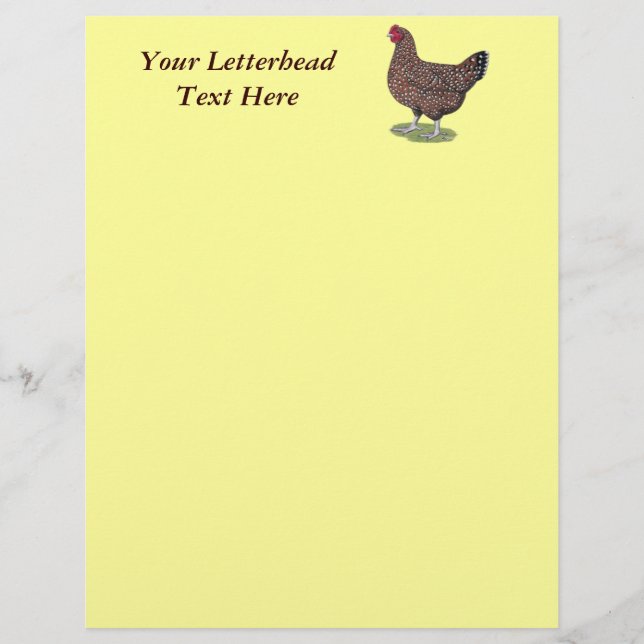 Lámina Sussex:  Gallina moteada (Anverso)