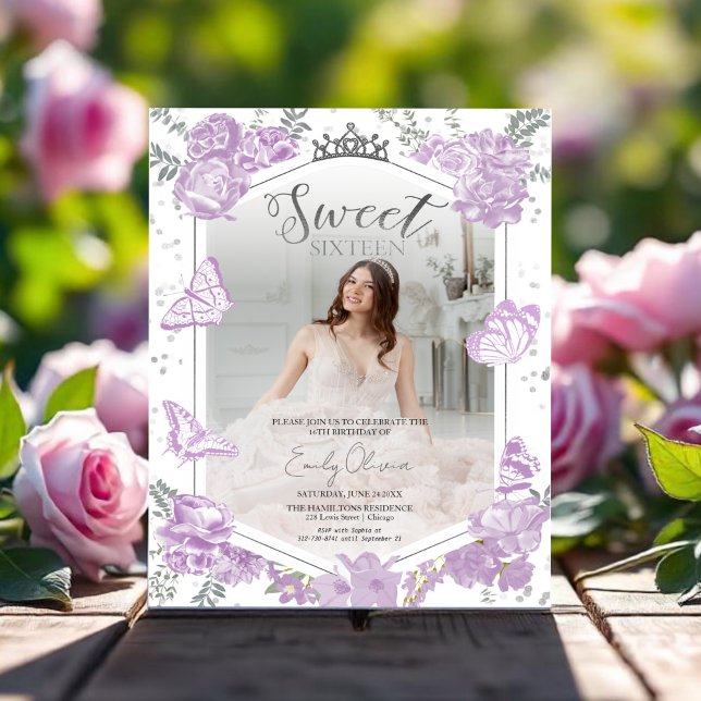 Lámina Sweet 16 Budget Photo Invitation Butterfly (Subido por el creador)