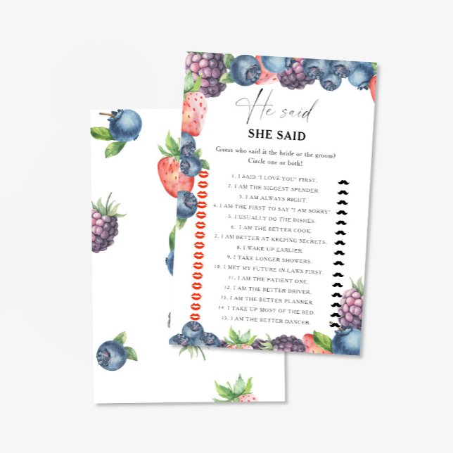 Lámina Sweet berry - dijo que ella dijo el juego (Subido por el creador)