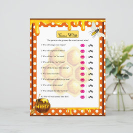 Lámina Sweet Honeybee Baby Shower Adivina quién juega