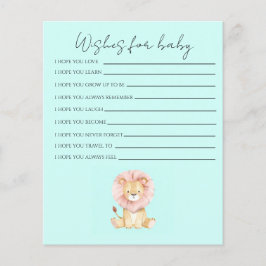 Lámina Sweet Lion Wishes for Baby shower stationery