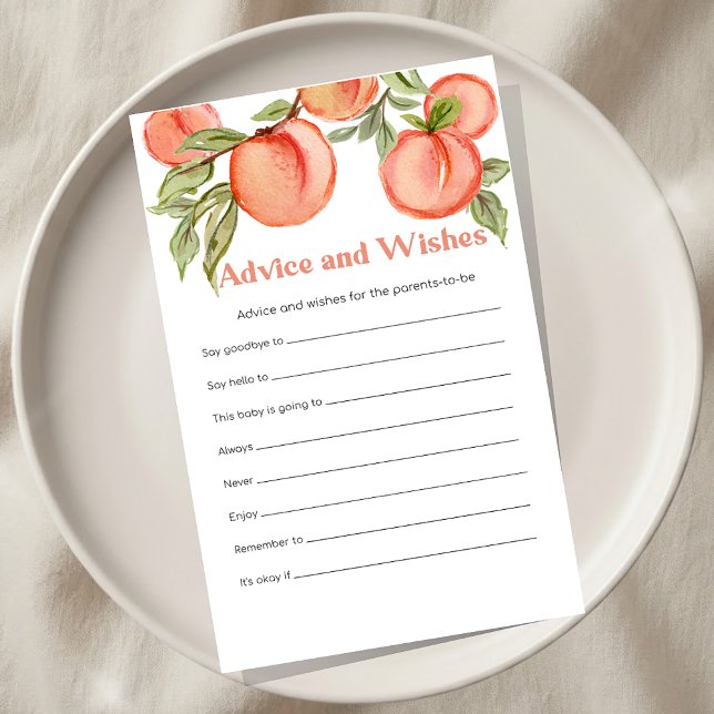 Lámina Sweet Little Peach Shower Advice and Wishes Game (Subido por el creador)