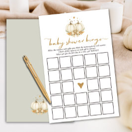 Lámina Sweet Little Pumpkins Twin Baby Shower Bingo Game