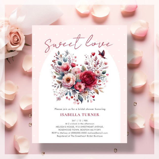 Lámina Sweet Love Bridal Shower Budget Invitación (Subido por el creador)