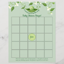 Lámina Sweet Pea in a Pod Baby Shower Bingo Game card