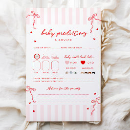 Lámina Sweetheart Baby Shower Prediction & Advice Game