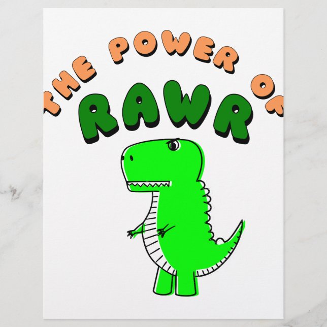 Lámina T-Rex El Poder De RAWR (Anverso)