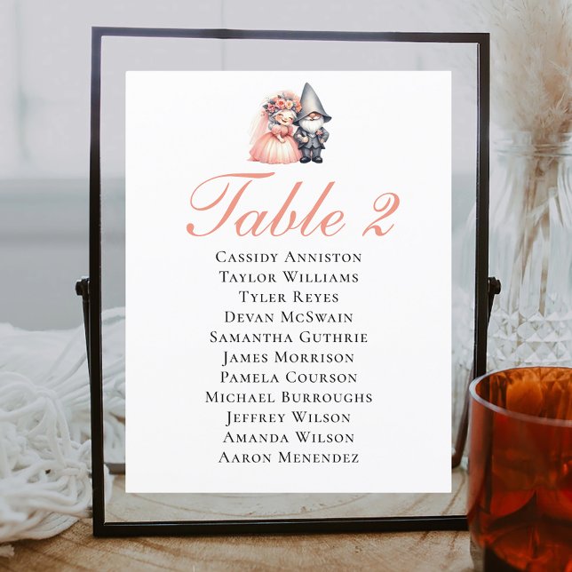 Lámina Tabla de asientos de Boda de Gnome de Jardín capri (Subido por el creador)