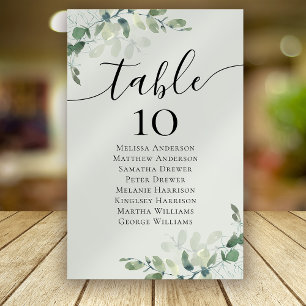 Lámina Tabla de asientos para Bodas de eucalipto 5.5x8.5