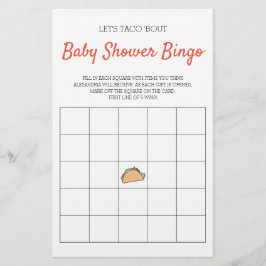 Lámina Taco Bout Baby Shower Bingo Game