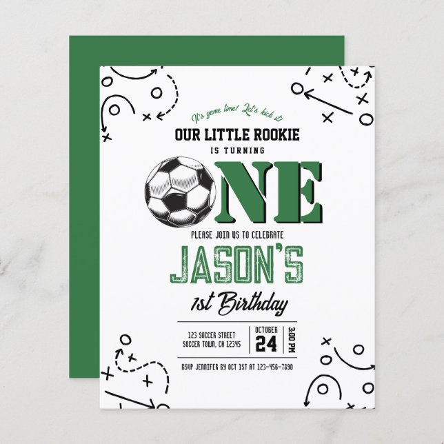 Lámina Tácticas modernas de fútbol Invitación a primer cu (Anverso / Reverso)