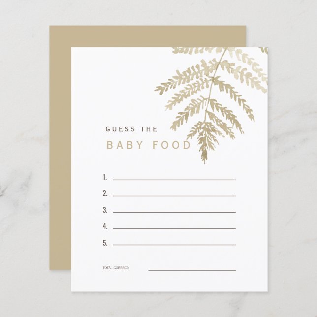 Lámina Tan acuarela adivina juego de comida para bebé (Anverso / Reverso)